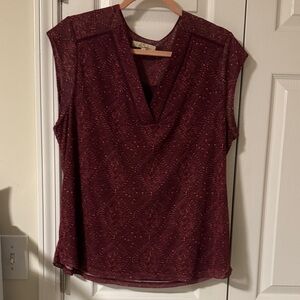 Elegant Sleeveless Burgundy Blouse